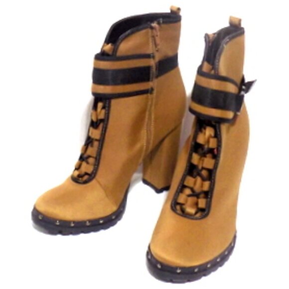 Stylish-18 by Pazzle Women’s Side Zip Ankle Booties in Tan – Size: 10 - Picture 2 of 10